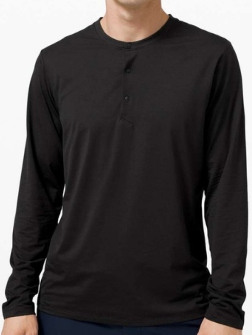 Lululemon The Fundamental Long Sleeve Henley in Black Size Medium